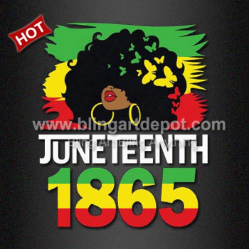 Juneteenth 1865 Afro Girl Iron On Transfers for T-shirts Juneteenth 1865 Afro Girl Iron On Transfers for T-shirts